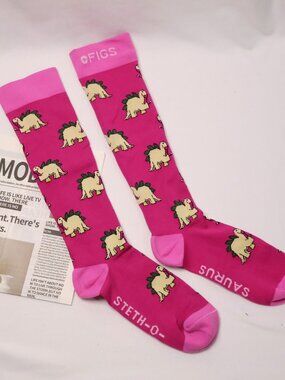 Figs Compression Socks Fun Dinosaur Design [Size S]